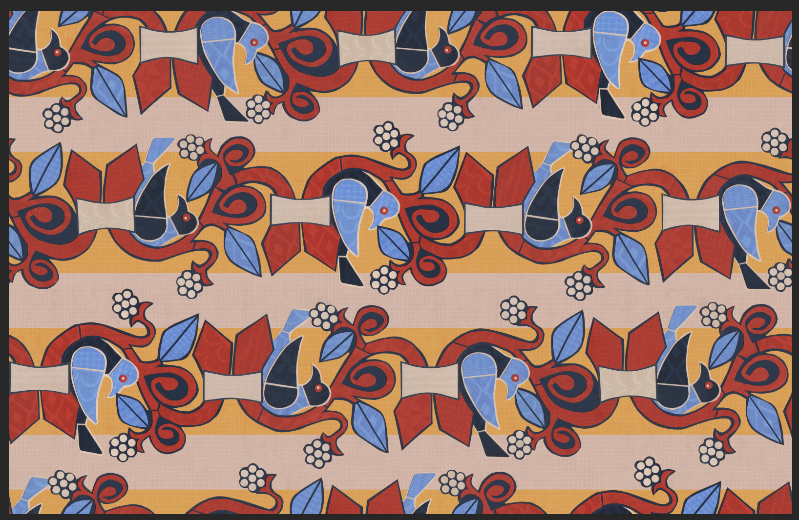 image of a repeating pattern of birds