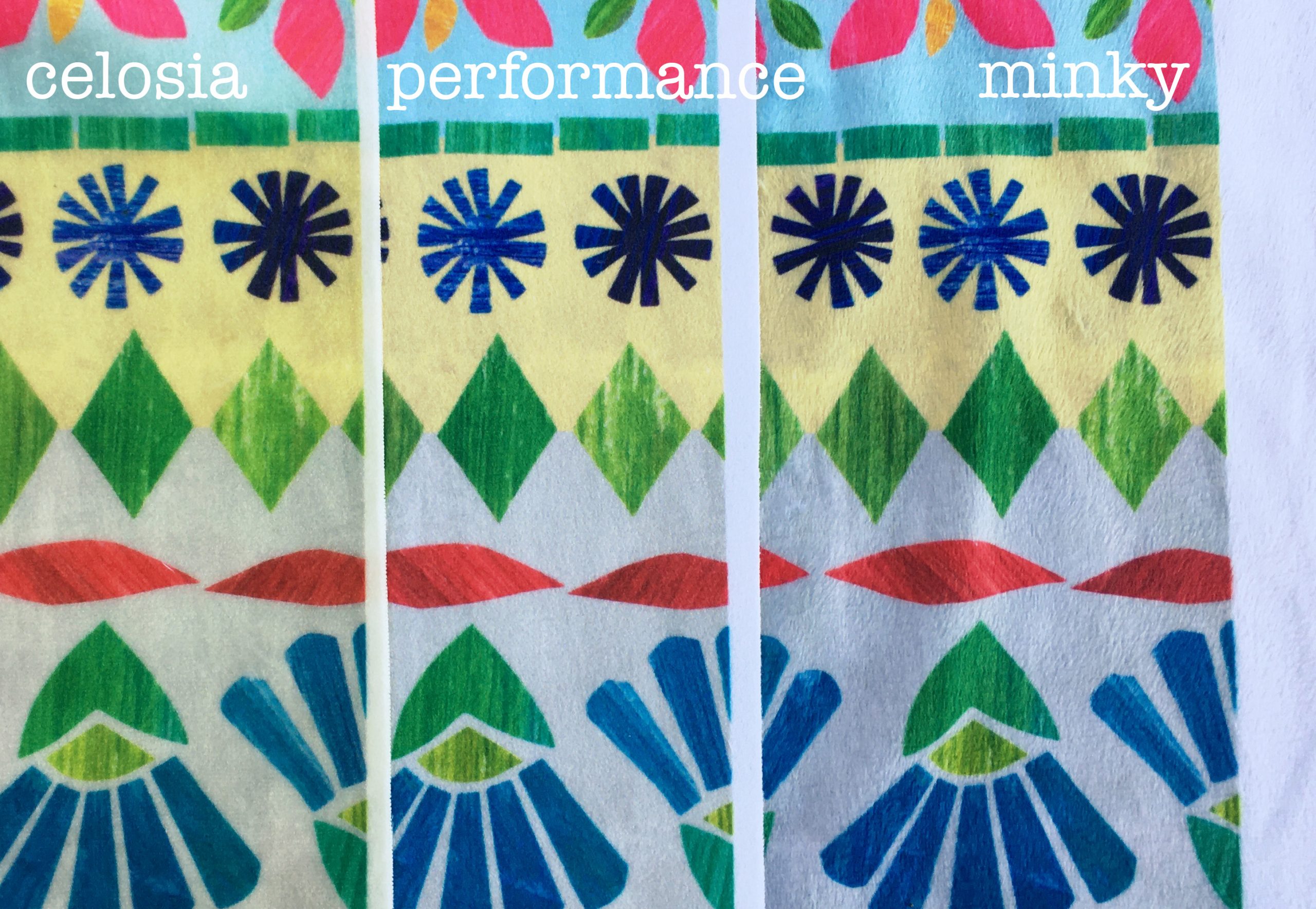 Fabric Review: Spoonflower's Minky, Celosia Velvet and Performance Velvet –  Becka Rahn, artist